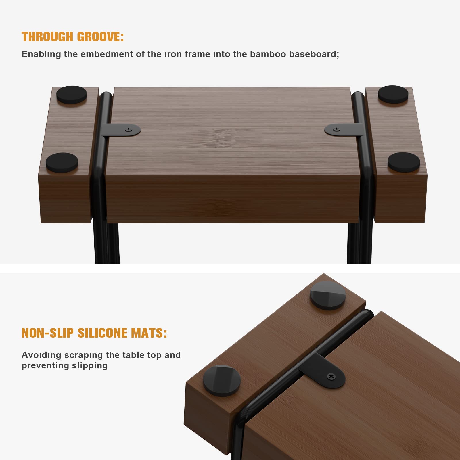 Wican Napkin Holder for Table, Bamboo Iron Standing Napkin Dispenser for Kitchen Dining Farmhouse Cocktail Picnic Bar Rustic Wood Holders for Paper Mail Bills Suitable for All Dining Room Decors Black