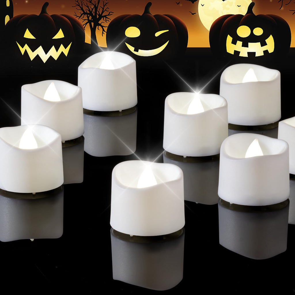 Homemory 12Pcs Flickering Flameless Candle Battery Operated, 200+Hours Fake Electric LED Tea Lights for Votive, Centerpiece Table Decorations, Wedding, Aniversary, Halloween, Christmas