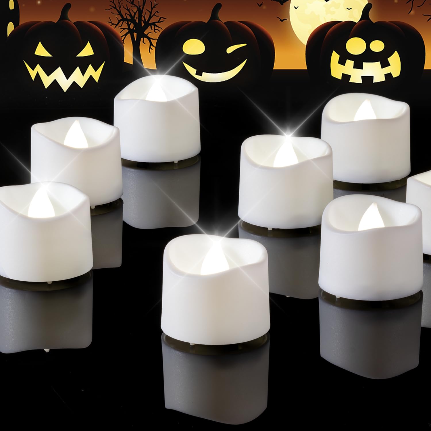 Homemory 12Pcs Flickering Flameless Candle Battery Operated, 200+Hours Fake Electric LED Tea Lights for Votive, Centerpiece Table Decorations, Wedding, Aniversary, Halloween, Christmas
