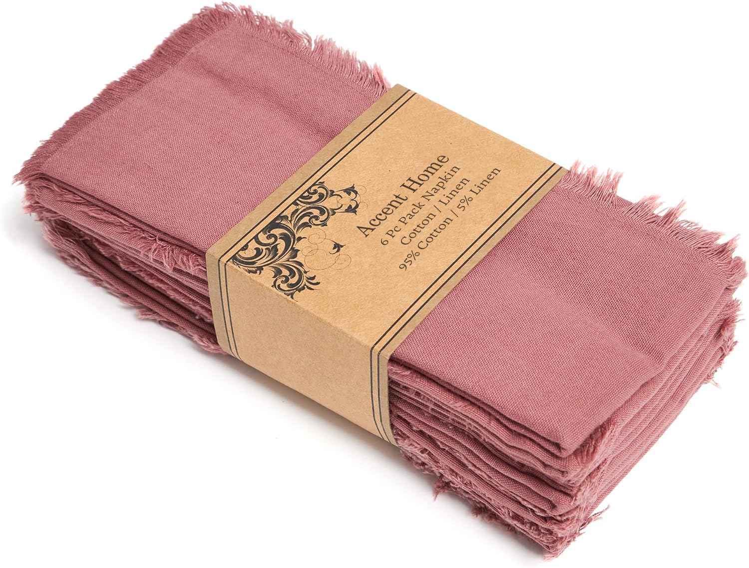 ACCENTHOME Natural Cotton Linen Napkin Set of 12 18x18 inch Dinner Napkins - Washable Soft Premium Hotel Quality Reusable Hemmed Edges Napkins Perfect Table Linens for Family Dinners, Weddings