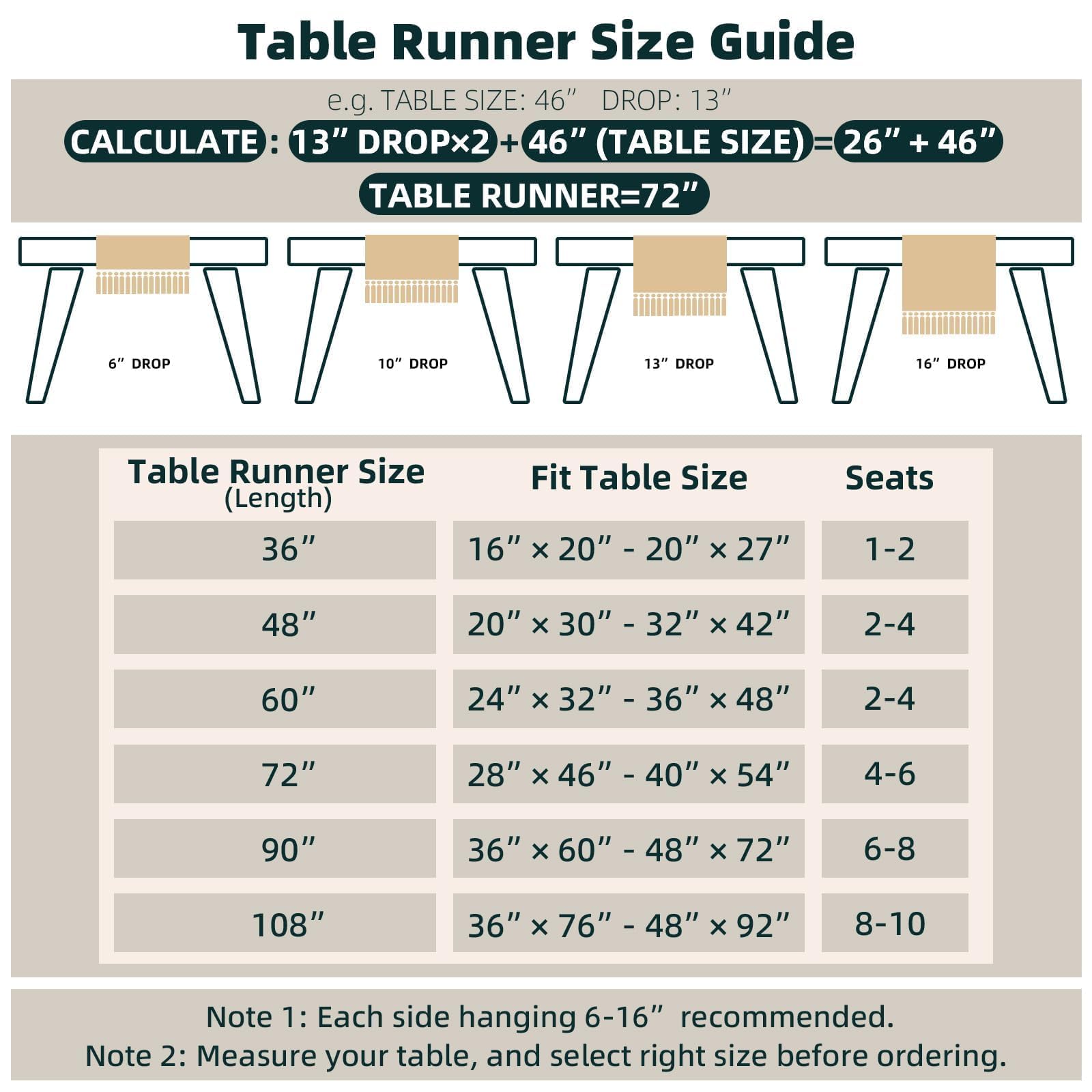 FEXIA Boho Table Runner for Summer Home Decor with Tassels 72 Inches Long Farmhouse Rustic Table Runner Macrame Burlap Table Decoration for Living Room Bridal Shower(12x72 Inches)