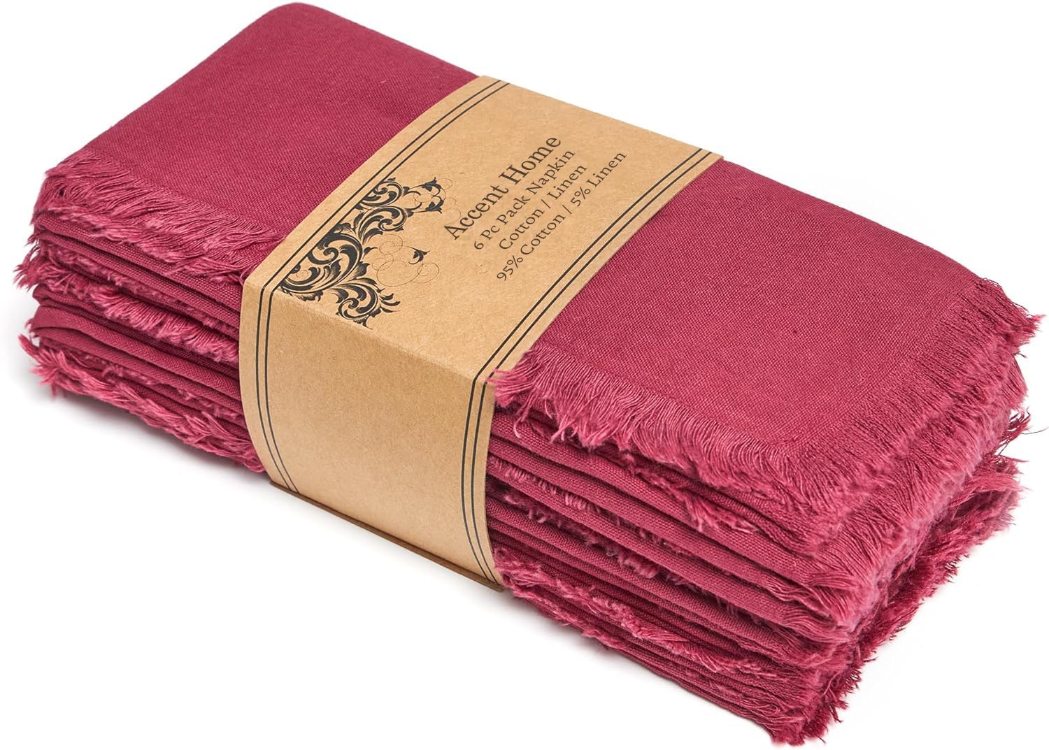 ACCENTHOME Natural Cotton Linen Napkin Set of 12 18x18 inch Dinner Napkins - Washable Soft Premium Hotel Quality Reusable Hemmed Edges Napkins Perfect Table Linens for Family Dinners, Weddings
