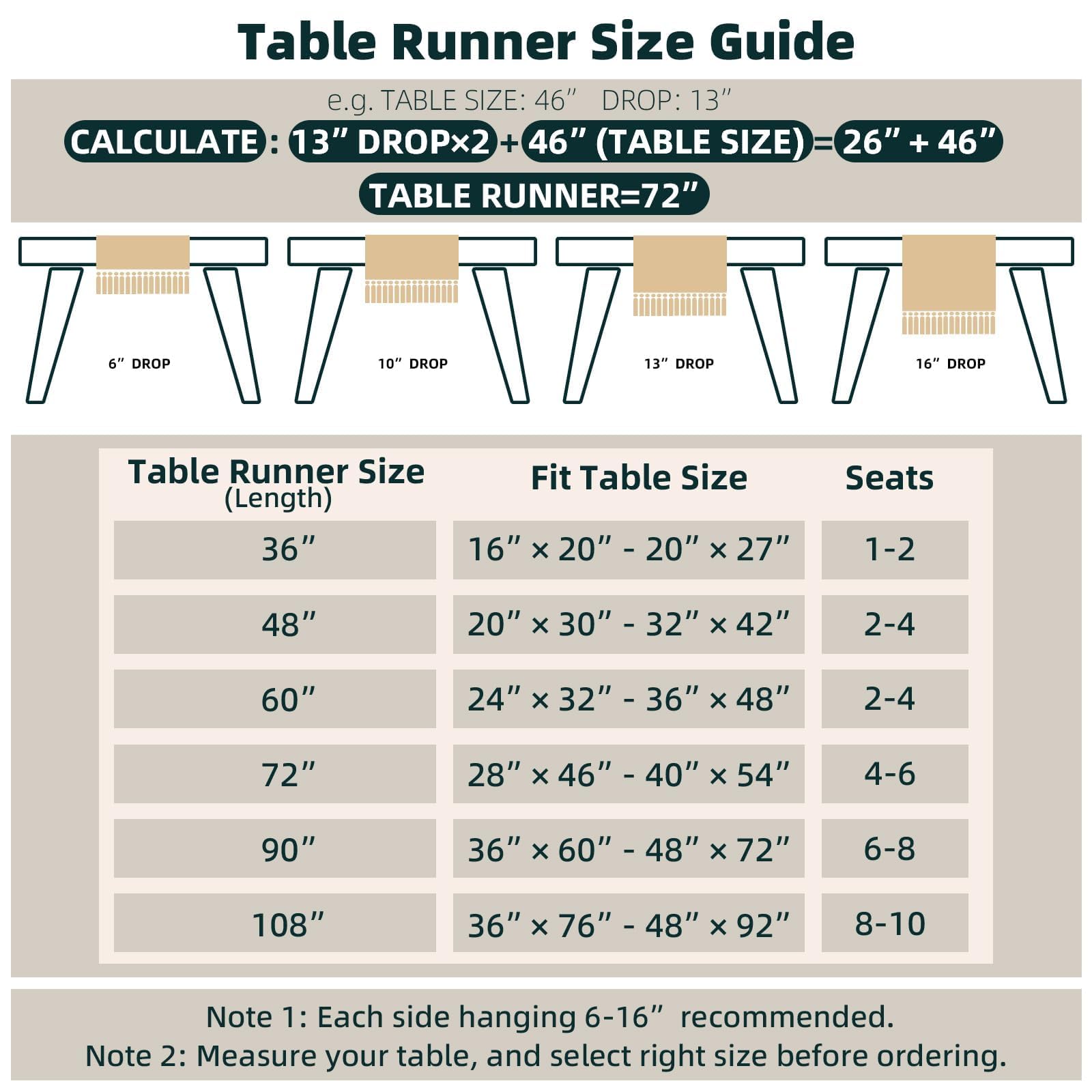 FEXIA Boho Table Runner for Summer Home Decor with Tassels 72 Inches Long Farmhouse Rustic Table Runner Macrame Burlap Table Decoration for Living Room Bridal Shower(12x72 Inches)