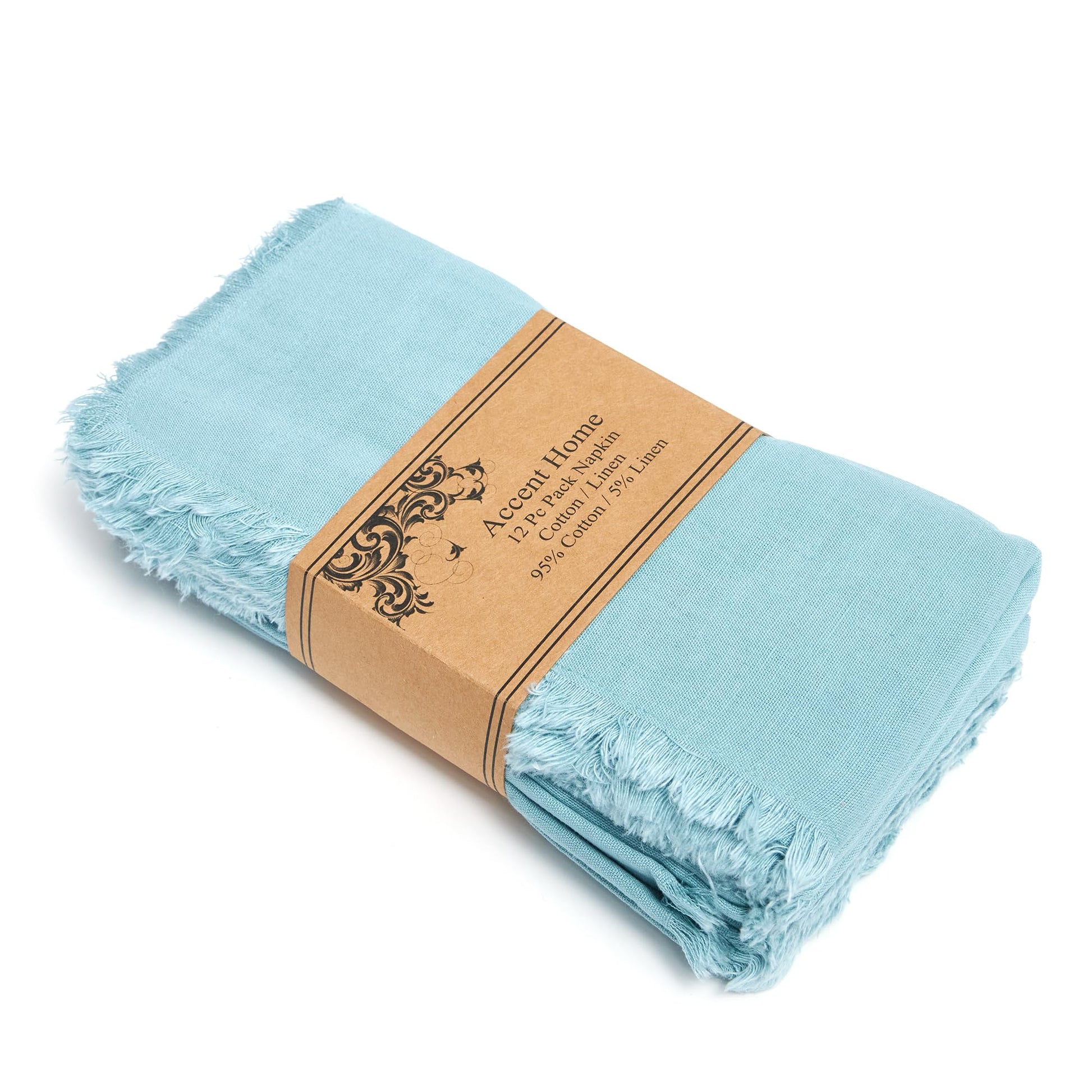 ACCENTHOME Natural Cotton Linen Napkin Set of 12 18x18 inch Dinner Napkins - Washable Soft Premium Hotel Quality Reusable Hemmed Edges Napkins Perfect Table Linens for Family Dinners, Weddings