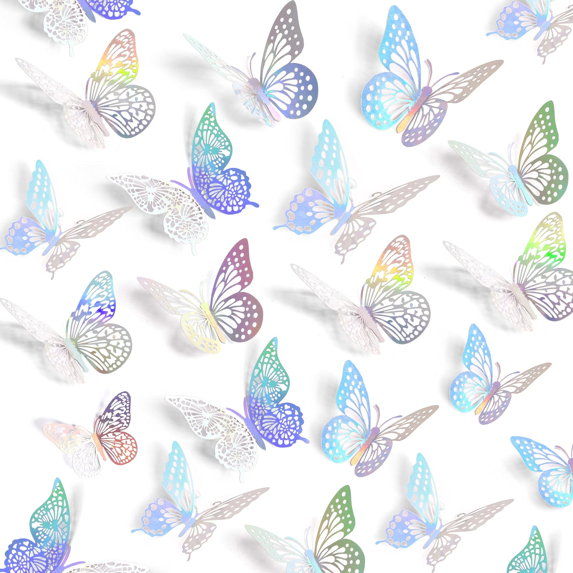 SAOROPEB 3D Butterfly Wall Decor - 48 Pcs, 4 Styles, 3 Sizes, Gold Butterfly Decorations for Birthday & Party Celebrations, Removable Stickers