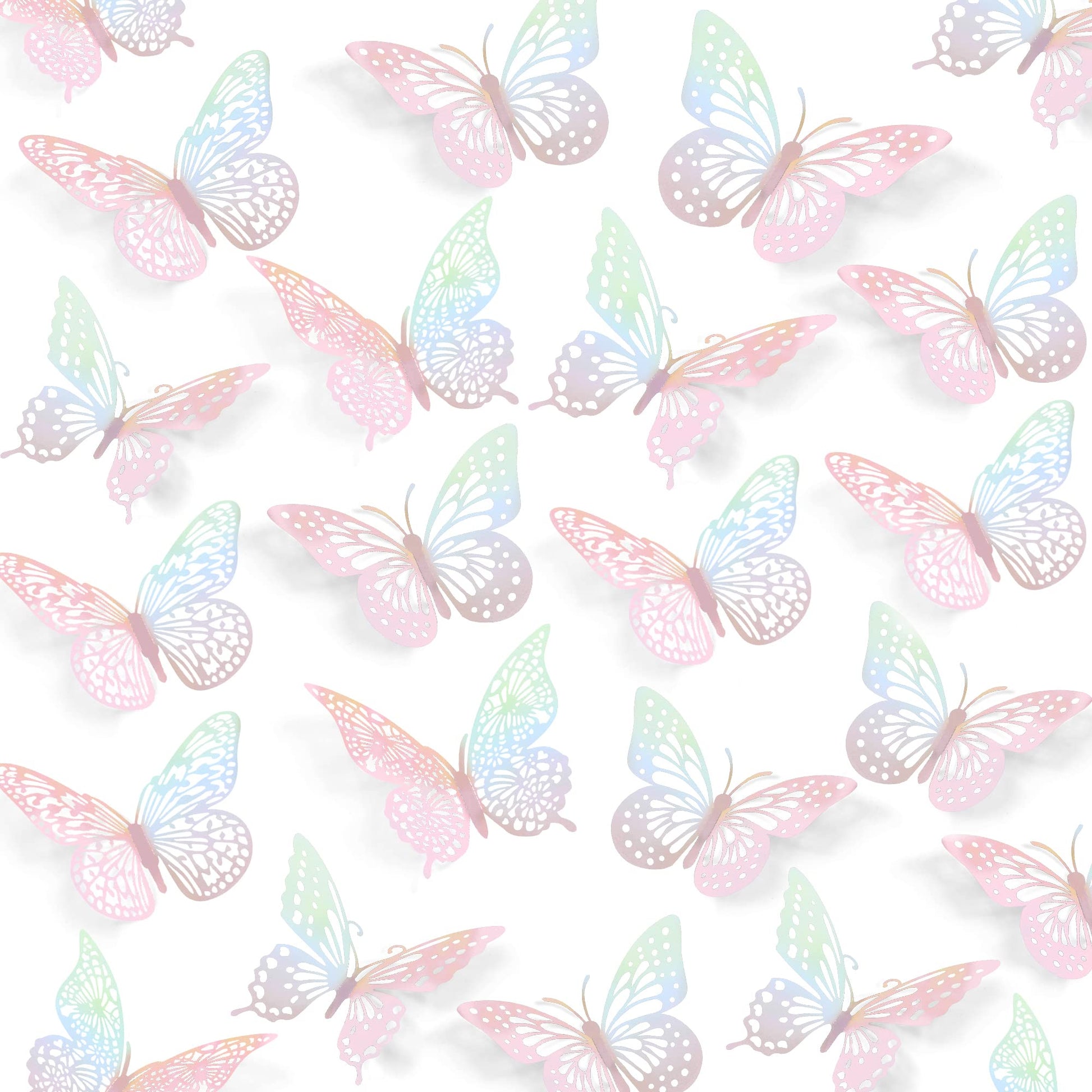 SAOROPEB 3D Butterfly Wall Decor - 48 Pcs, 4 Styles, 3 Sizes, Gold Butterfly Decorations for Birthday & Party Celebrations, Removable Stickers