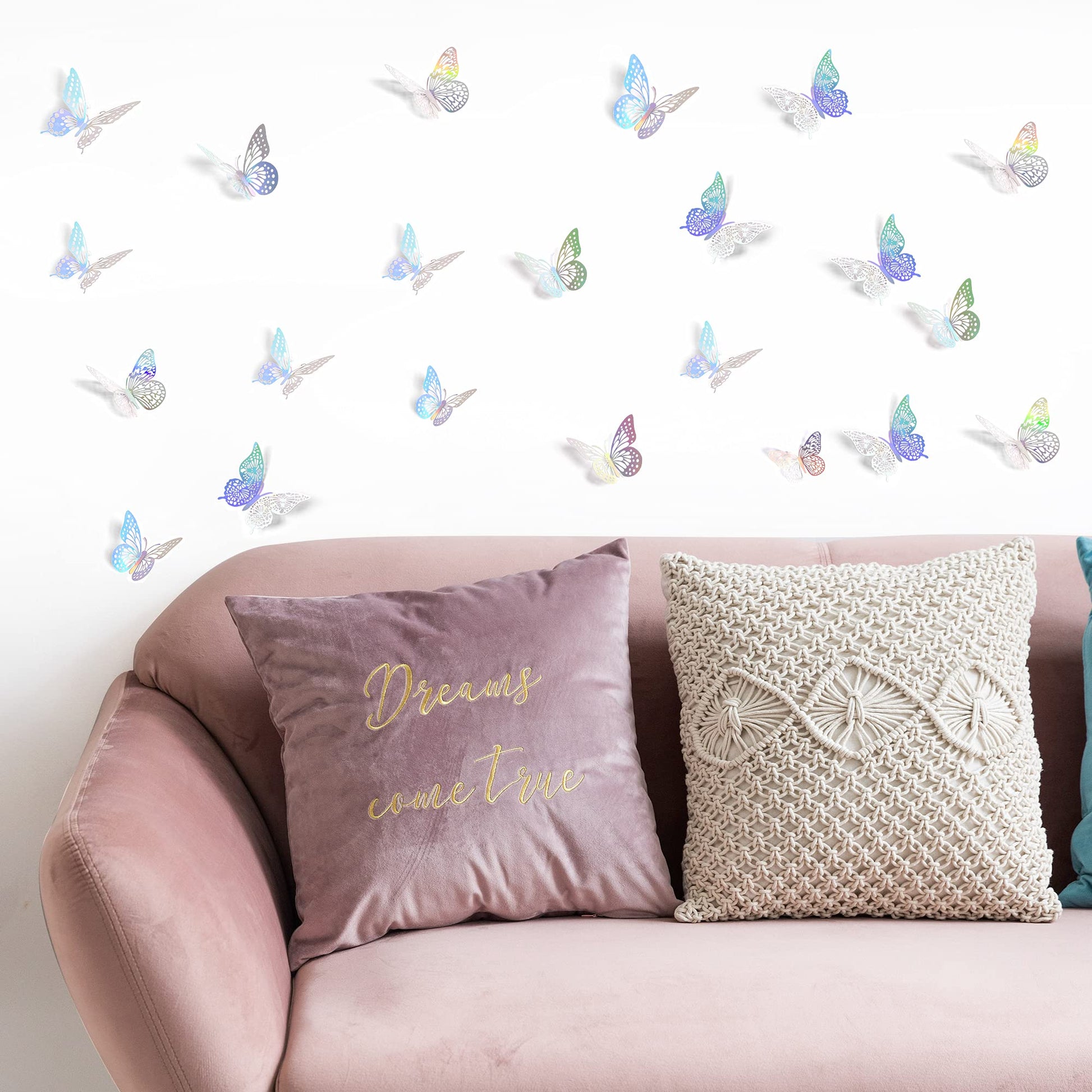 SAOROPEB 3D Butterfly Wall Decor - 48 Pcs, 4 Styles, 3 Sizes, Gold Butterfly Decorations for Birthday & Party Celebrations, Removable Stickers